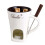 Ceramic fondue pot set tealight-powered with 1 fork 1
