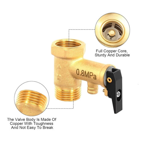 Brass Thermal Expansion Relief Valve 0.8 MPa 2