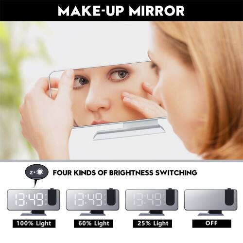 LED Projection Alarm Clock White 7.5 inch Dual Alarm 2