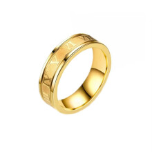 Stainless Steel Roman Numeral Wedding Ring Set for Men and