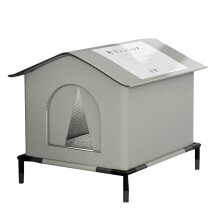 Weatherproof insulated cat house for indoor cats 13x13x13