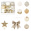 Frosted Sequin Christmas Balls Gold 18 pcs 7