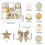Frosted Sequin Christmas Balls Gold 18 pcs 3