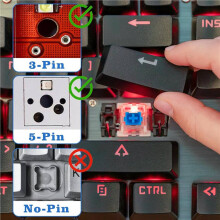 Kit Completo de Substituição DIY com 100 Switches Mecânicos Táteis Clicky de 3 Pinos para Teclado, Na Cor Azul.