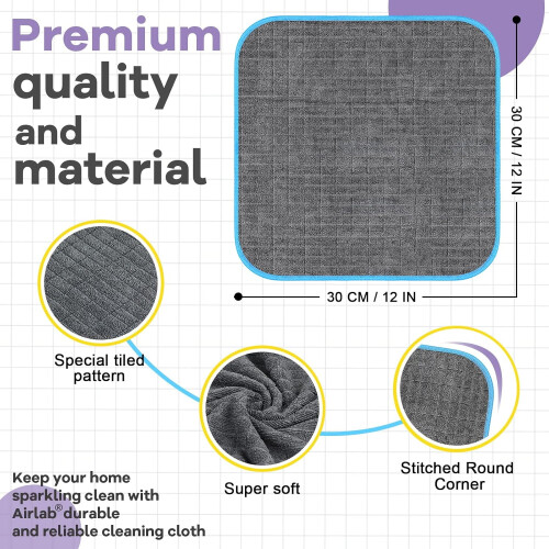 Microfiber Cleaning Cloth Household Dust Rag 6-Pack 12" x 2