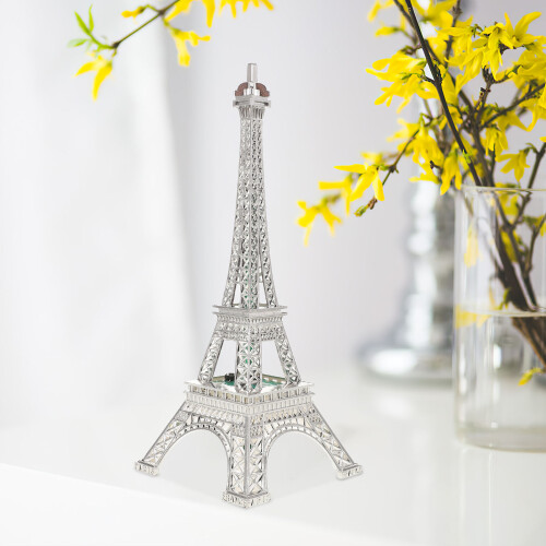 Décoration de table rétro Tour Eiffel en alliage argenté (1 pièce) 1