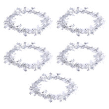 Star Tree Decorations Rattan Silver 5 Pieces