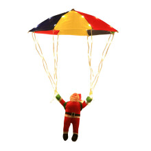 Christmas Parachute Santa String Lights Warm White Colorful