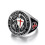 Men's Vintage Templar Knight Red Cross Shield Ring 5