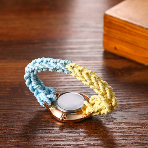 Women's Braided Elastic Quartz Watch with Stretchy 2