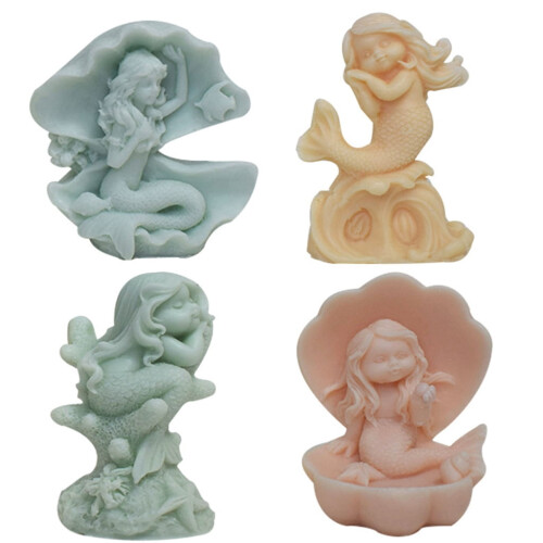 Mermaid Silicone Mold for Aromatherapy Candles and Resin 3D 1