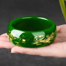 Lucky Dragon Cage Bracelet Spinach Green Natural Stone