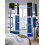 Sheer Curtains Abstract Black Blue Geometric Stripe 52x96 3