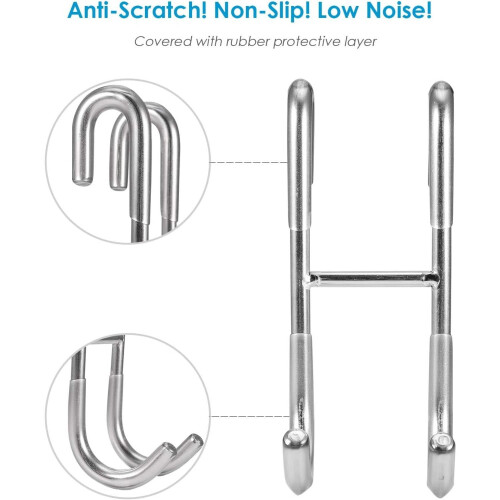 Frameless Glass Shower Door Towel Hooks Silver 3-Pack 2