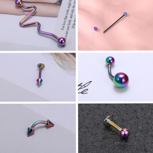 Body Piercing Set Rainbow 50 Pieces 2