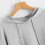 Women's Drawstring Crop Sweatshirt Hoodie Gray Long Sleeve 4