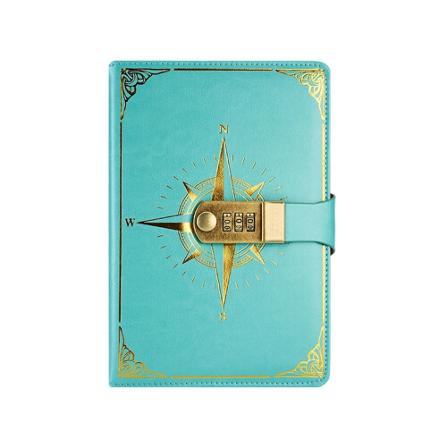A5 Password Notebook with Lock Imitation Leather Vintage 1