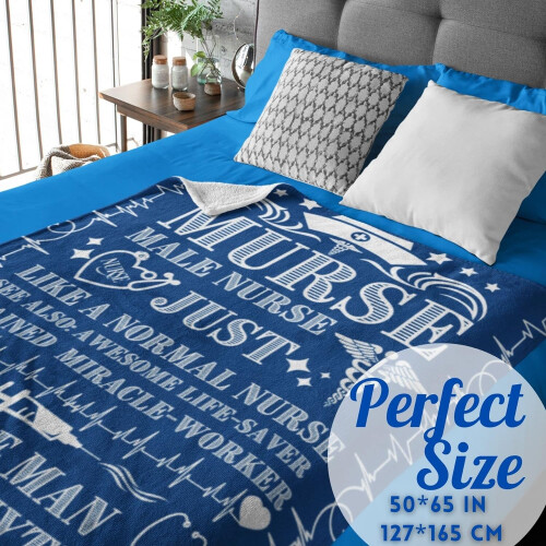 Male Nurse Blanket Blue 40x50 in 1