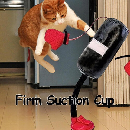 Cat Boxing Toy Interactive Punching Bag with Suction Cup 2