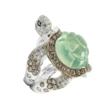 Ocean Green Turtle Ring Delicate Hawaiian Jewelry for Women