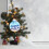 Christmas Beach Glass Ball Ornament Blue 2