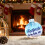 Christmas Beach Glass Ball Ornament Blue 4