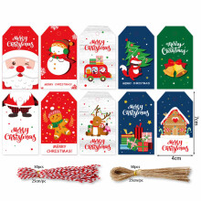Christmas Gift Tags 100 pcs 10 styles with ribbons