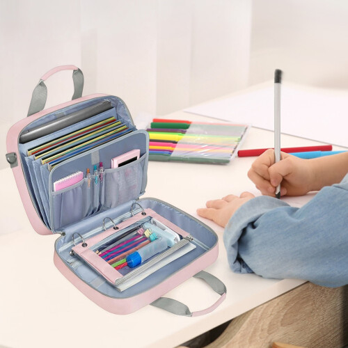 3-Inch 3-Ring Zipper Binder with Shoulder Strap 700 Sheets 1