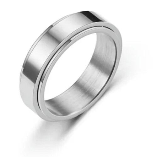 Titanium Anxiety Relief Spinner Ring for Women Size 7