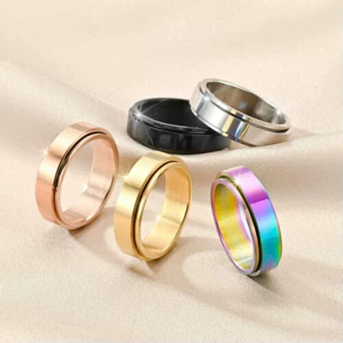 Titanium Anxiety Relief Spinner Ring for Women Size 7 2