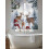 Christmas Sheer Curtains Red Snowman Deer Pine Tree Design 5