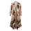 Women's Geometric Patchwork Cardigan Long Sleeve Orange XL 4