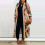 Women's Geometric Patchwork Cardigan Long Sleeve Orange XL 3