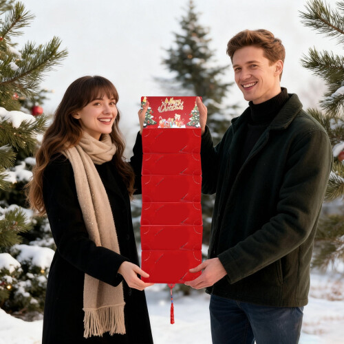 Christmas Cash Gift Envelope 2026 Red Foldable Money 2
