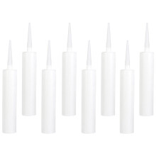 White Plastic Caulk Tubes 8 pcs Refillable Washable