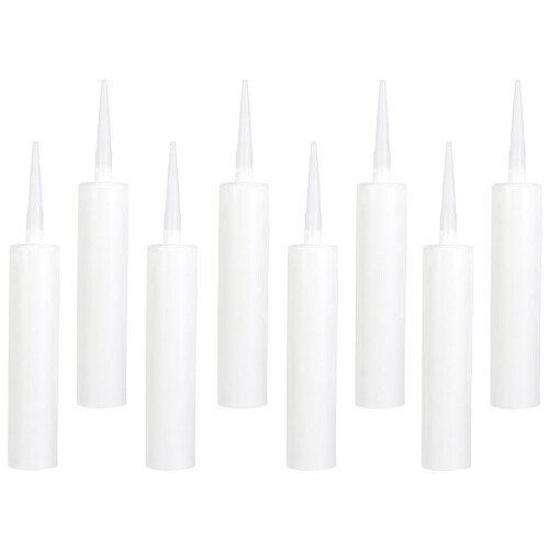 White Plastic Caulk Tubes 8 pcs Refillable Washable