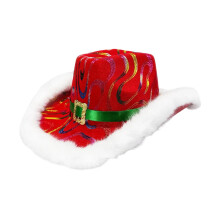 Christmas Cowboy Hat Red Costume Accessory 1 Piece