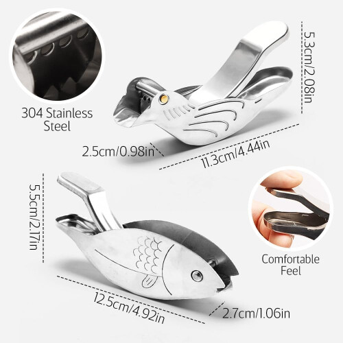 Fish-Shaped Manual Lemon Juicer Stainless Steel 1