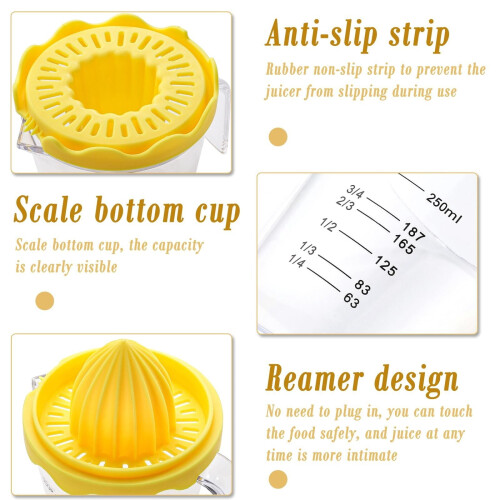 Lemon Squeezer Plastic Detachable Manual Juicer with 2
