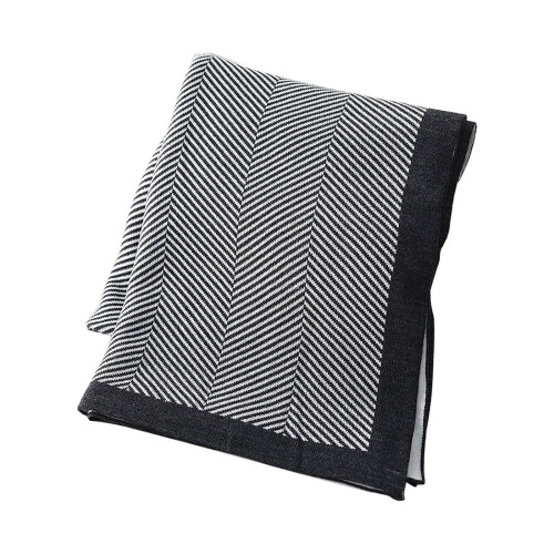 Knitted Cotton Herringbone Throw Blanket 59x79 inches 1