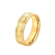 Men's Titanium Wedding Band Roman Digital Design with Gift