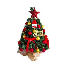 Mini Artificial Christmas Tree with LED Lights 17.72 in Red
