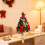 Mini Artificial Christmas Tree with LED Lights 17.72 in Red 3