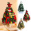 Mini Artificial Christmas Tree with LED Lights 17.72 in Red 6