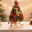 Mini Artificial Christmas Tree with LED Lights 17.72 in Red 4