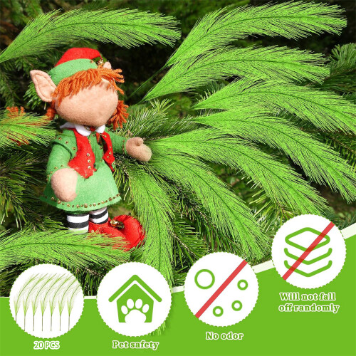 Triani Christmas Tree Topper Green Curly Stems 20 pcs 17.7 2