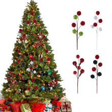 Christmas Foam Candy Ball Tree Stems Red Green Holiday