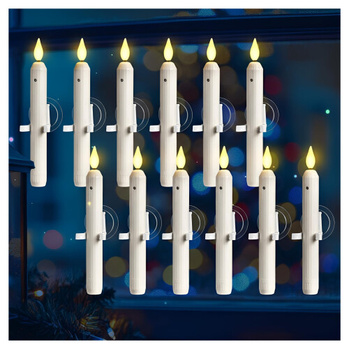 Christmas Window Candles LED Battery 12-Pack