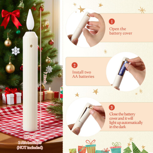 Christmas Window Candles LED Battery 12-Pack 2