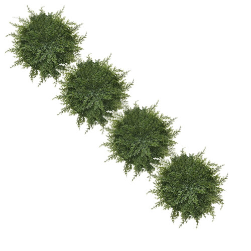 Round Cedar Greenery Placemats Waterproof Plastic 4 Pcs 1